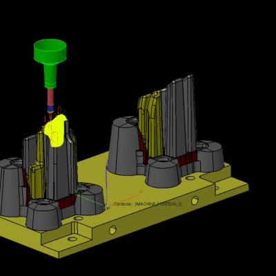 CAM Bearbeitung vielfache bewegliche Einsatzstücke Motorbügel Kokillenform Software work-nc